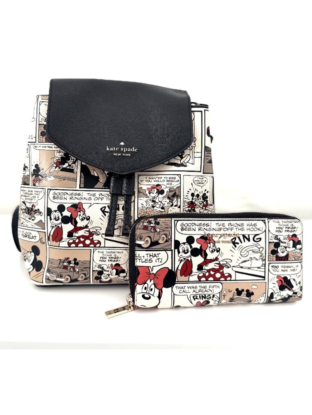 🖤 Disney x Kate Spade New York "Minnie Mouse Comic Strip" Backpack & Wallet Set